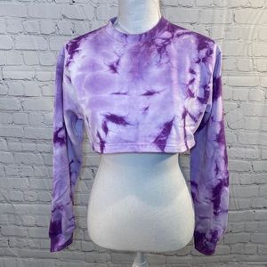 PRETTY LITTLE THING Purple Tie Dye Extreme Cropped Top-12